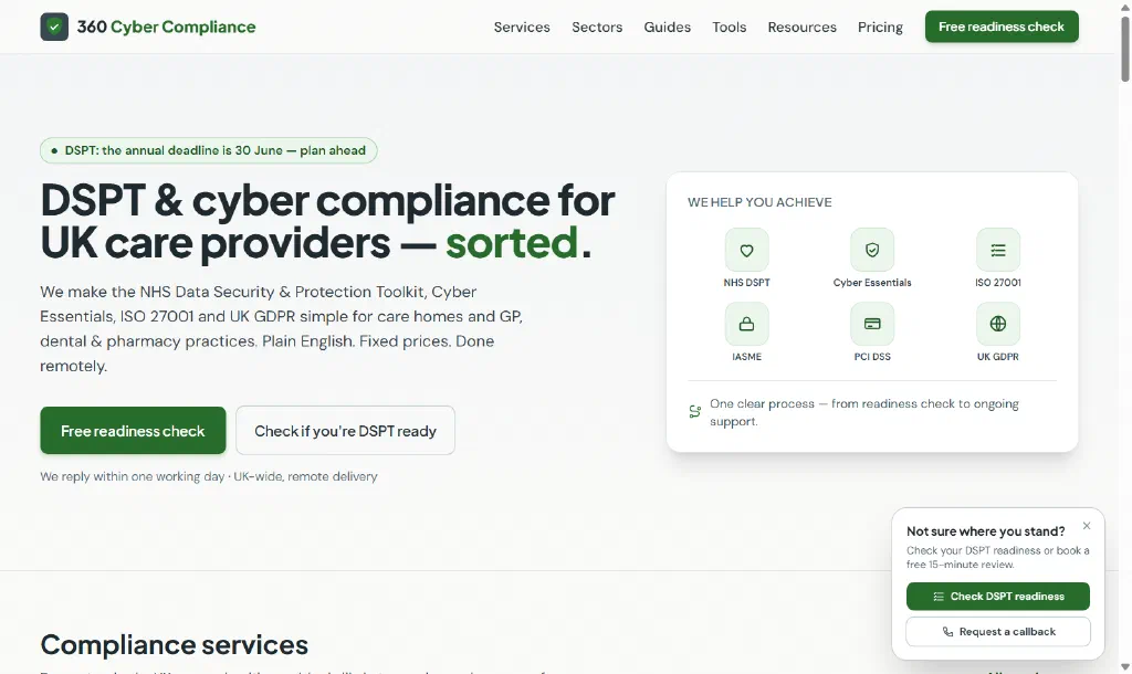 360 Cyber Compliance website
